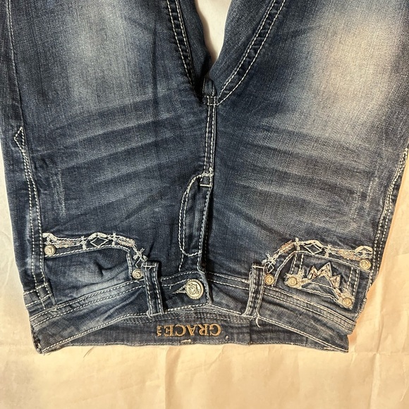 Grace Blue Flare Wide Leg Jeans - Picture 2 of 12